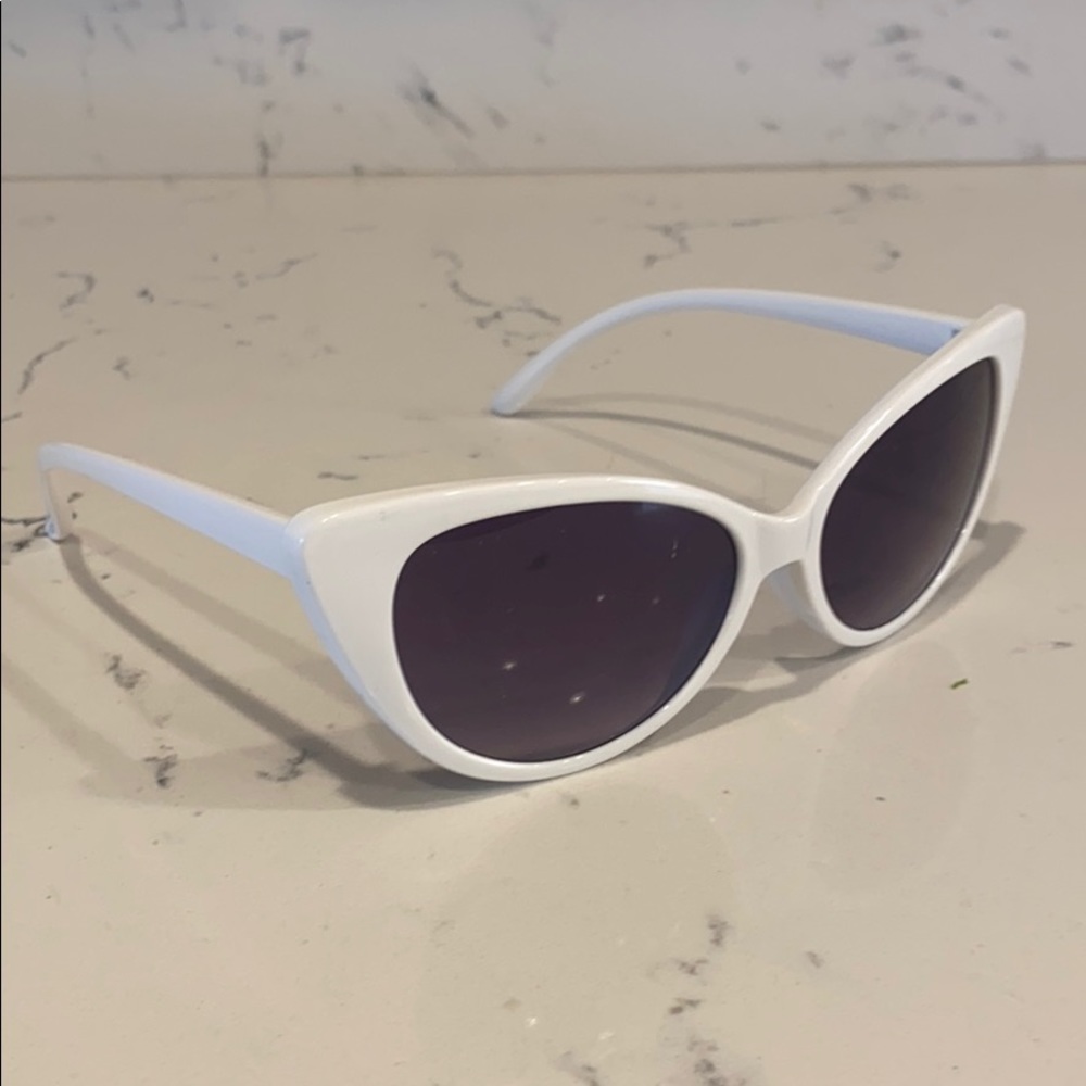White cat eye sunglasses